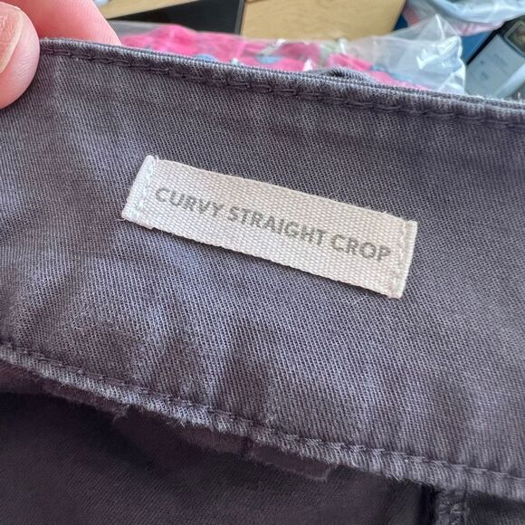 Loft Gray Curvy Straight Crop Pants Size 10 - Picture 6 of 7